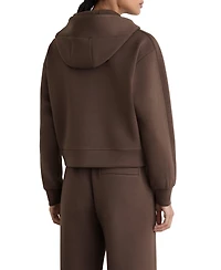 Reiss Women's Lockie Premium Interlock Half-Zip Hoodie