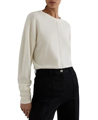 Reiss Women's Colette Wool-Blend Reverse-Seam Jumper with Cashmere