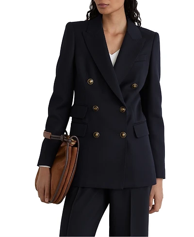 Reiss Women's Lauryn Wool-Blend Twill Double-Breasted Blazer