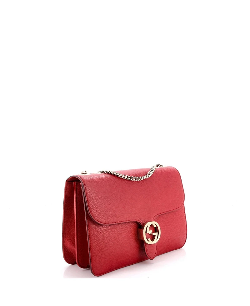 Pre-Owned Gucci Medium Interlocking Shoulder Bag Leather