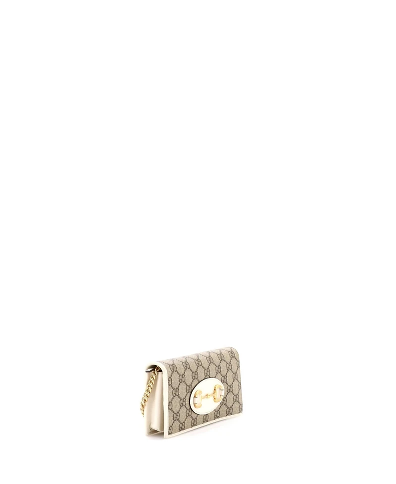 Pre-Owned Gucci Horsebit 1955 Chain Wallet Gg Coated Canvas