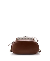 Pre-Owned Gucci Small Interlocking G Patch Drawstring Flap Backpack Gg Coated Canvas