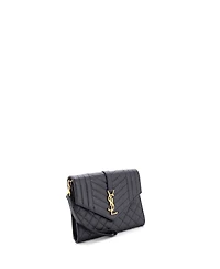 Pre-Owned Saint Laurent Classic Monogram Envelope Wristlet Clutch Mixed Matelasse Leather