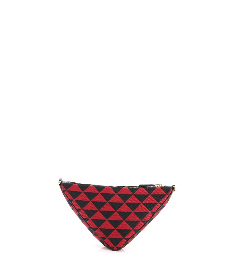 Pre-Owned Prada Mini Symbole Triangle Bag Leather and Jacquard
