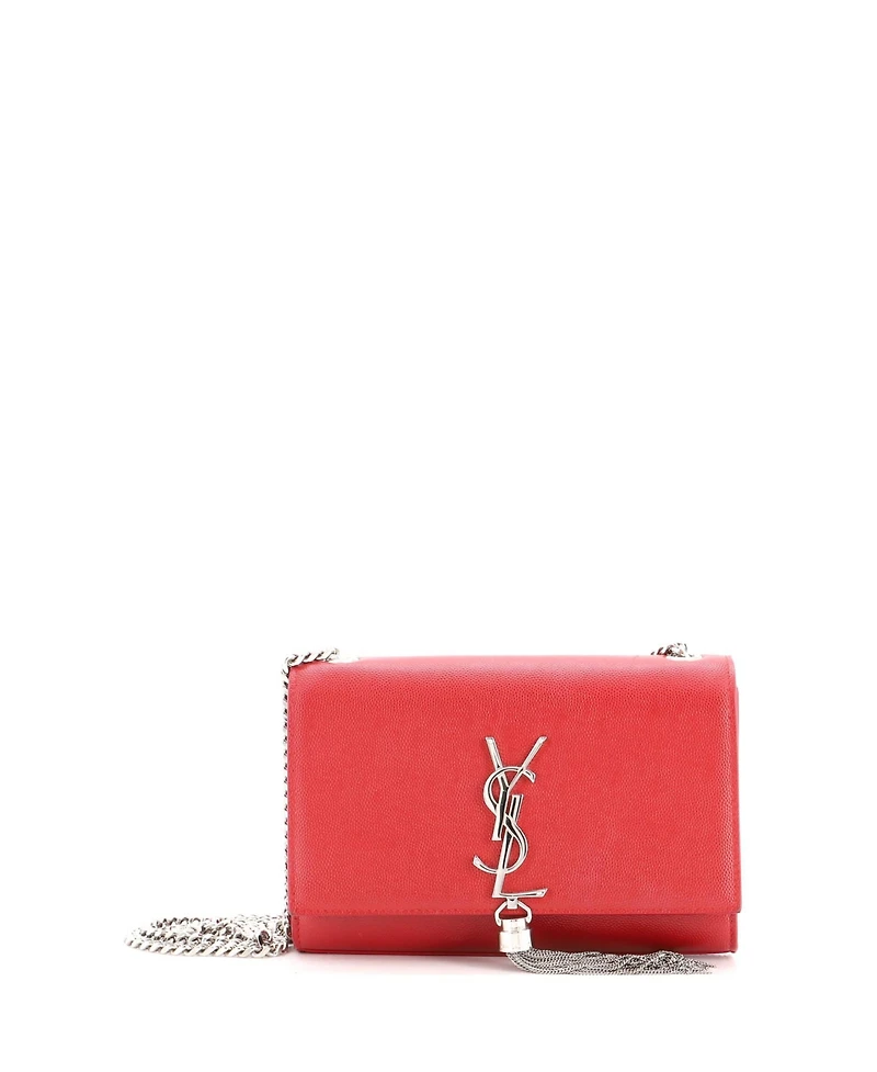 Pre-Owned Saint Laurent Small Classic Monogram Tassel Crossbody Bag Grainy Leather