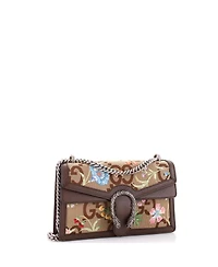 Pre-Owned Gucci Small Dionysus Bag Embroidered Jumbo Gg Canvas