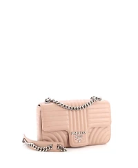 Pre-Owned Prada Medium Chain Flap Shoulder Bag Diagramme Quilted Leather