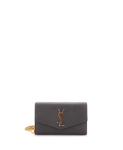Pre-Owned Saint Laurent Uptown Chain Wallet Leather