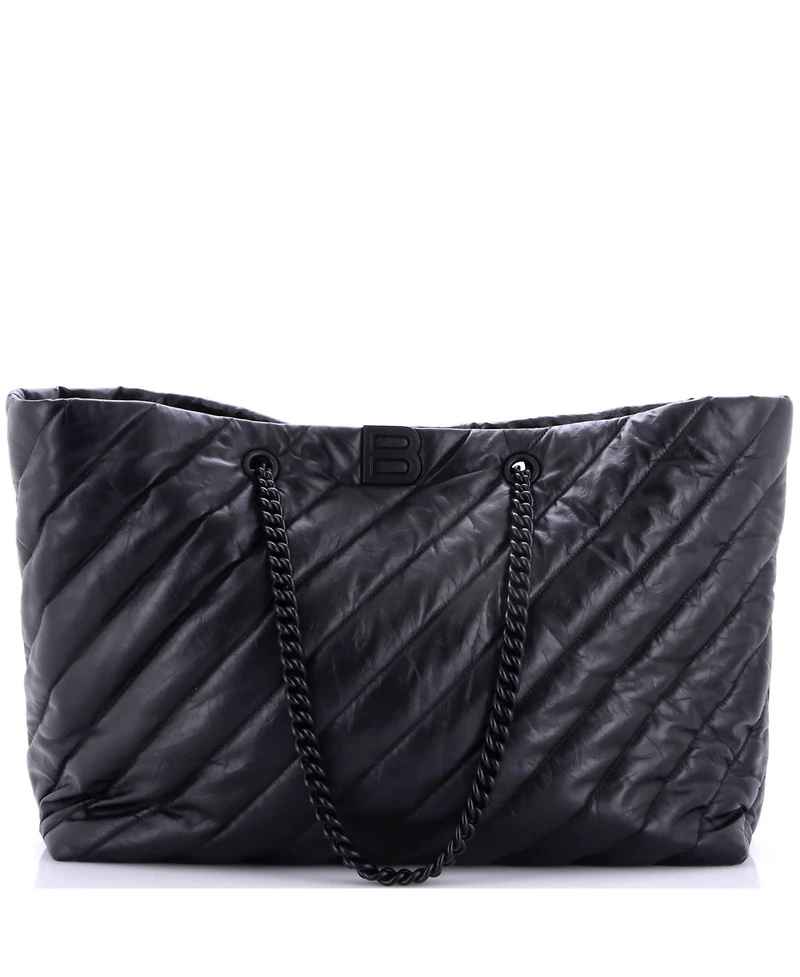 Pre-Owned Balenciaga Large Crush Carry All Chain Tote Quilted Leather