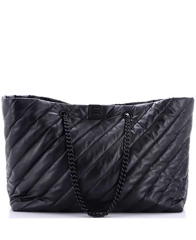 Pre-Owned Balenciaga Large Crush Carry All Chain Tote Quilted Leather