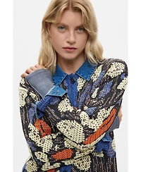 Desigual Women's Jacquard jumper with shirt collar