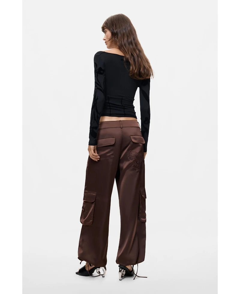 Desigual Women's Satin cargo pants