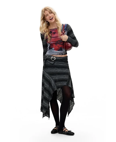 Desigual Women's Asymmetric Knit Skirt