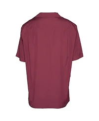 Pre-Owned Dolce & Gabbana Men's Burgundy Cotton Bowling Shirt