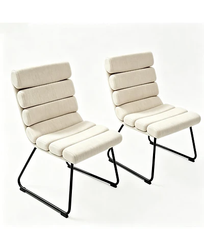 Rainsken Modern Dining Chairs Set of 2, Fabric Frame, Upholstered Dining Chairs, for Dining Room/Kitchen/Living Room