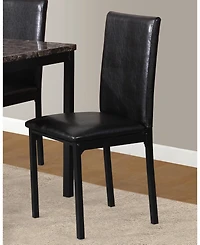 Flynama 5-Piece Metal Dining Set, Laminated Faux Marble Top Table and 4 Faux Leather Chairs