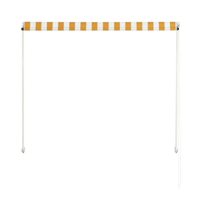 vidaXL Retractable Awning 59.1"x59.1" Yellow and White