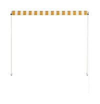 vidaXL Retractable Awning 59.1"x59.1" Yellow and White