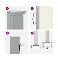 vidaXL Side Awning Cream Polyester, Powder-Coated Iron 47.2 x 118.1 in