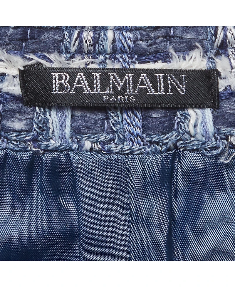 Pre-Owned Balmain Women's High-Waisted Tweed Shorts, 7" Inseam