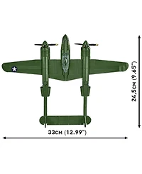 Cobi Wwii Lockheed P-38 Lightning Plane Historical Collection 1:48 Scale Rotating Propellers 332-Piece Building Set, Ages 7+