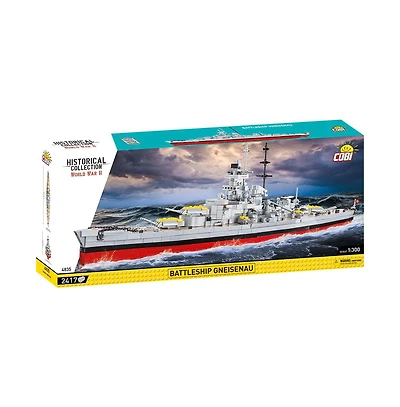 Cobi Historical Collection World War Ii Battleship Gneisenau 4835 2,417-Piece Building Set, Ages 11+