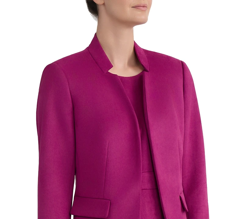 Kasper Women's Faux Suede Collared Open-Front Blazer