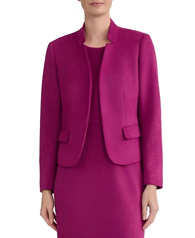 Kasper Women's Faux Suede Collared Open-Front Blazer