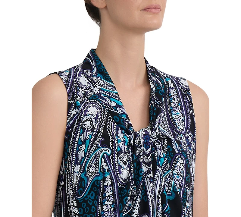 Kasper Women's V-Knot-Neck Sleeveless Blouse