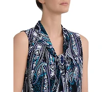 Kasper Women's V-Knot-Neck Sleeveless Blouse