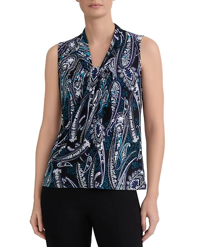 Kasper Women's V-Knot-Neck Sleeveless Blouse