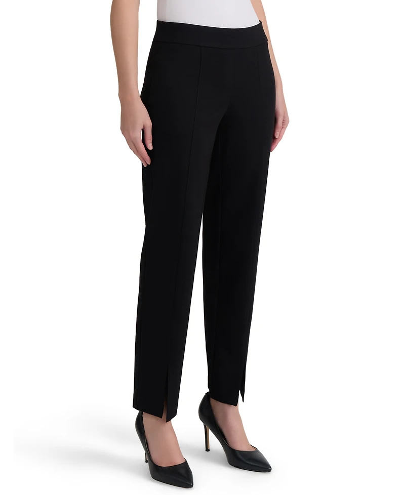 Kasper Women's Audrey Pull-On Straight-Leg Ankle Compression Pants