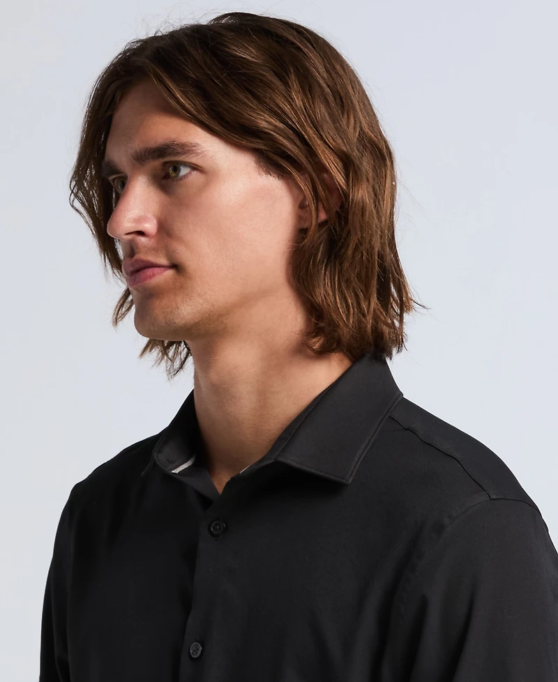 Perry Ellis Men's Slim-Fit Stretch Solid Button-Down Twill Shirt