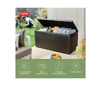 Cushry 80 Gallon Resin Outdoor Storage Box for Patio Furniture Cushions, Pool Toys, and Garden Tools with Handles