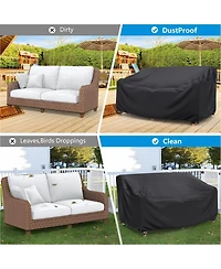 Cushry Heavy Duty Patio Sofa Cover Waterproof, Mrrihand 2-Seater Outdoor Sofa