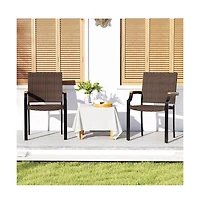 Cushry Patio Wicker Dining Chairs Set of 2