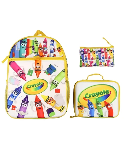 Crayola Crayon Crew Backpack 3-Piece Set with Detachable Lunch Box Pencil Case