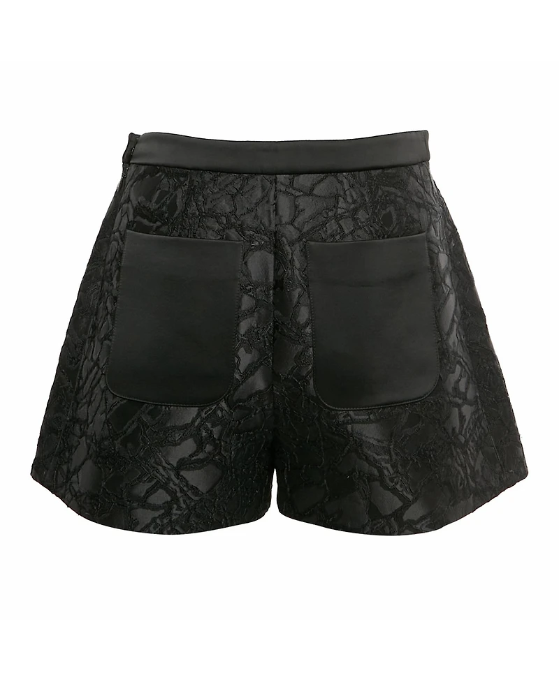 Pre-Owned Balenciaga Women's Mid-Rise Jacquard Pleated Shorts, 7" Inseam