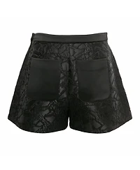 Pre-Owned Balenciaga Women's Mid-Rise Jacquard Pleated Shorts, 7" Inseam