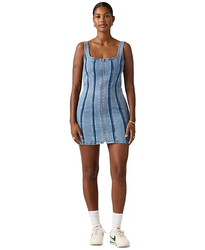 Levi's Women's Seamed Figure Hugging Slim Fit Square Neck Cotton Dress