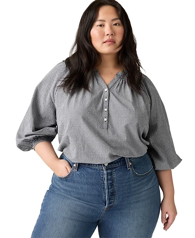 Levi's Plus V-Neck Chambray Relaxed-Fit Reverie Cotton Top