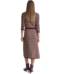Bcbg Women's High-Waisted Plaid Knit Midi Skirt