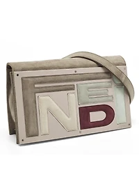 Pre-Owned Fendi Women's Logo Suede and Plexiglass Clutch Bag