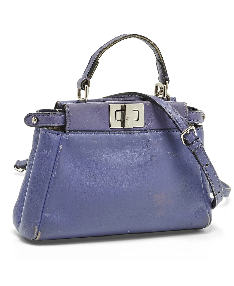 Pre-Owned Fendi Women's Peekaboo Micro Leather Crossbody Bag