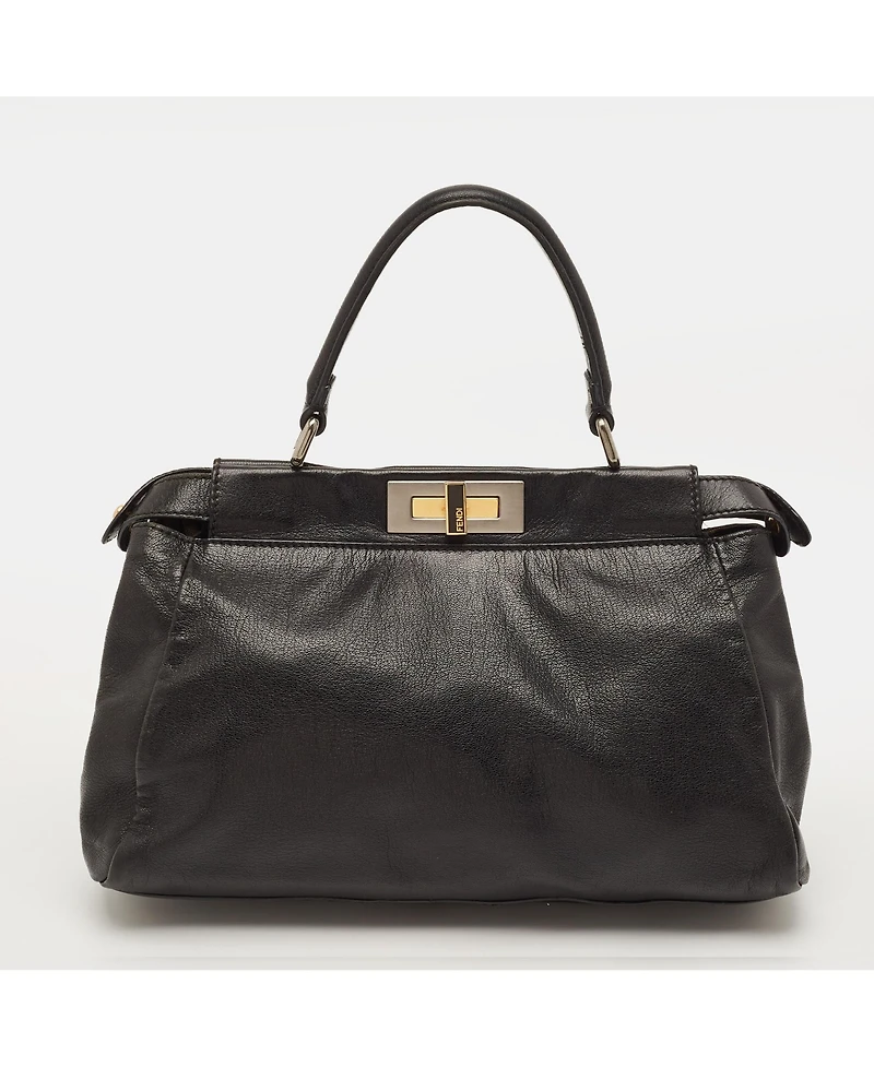 Pre-Owned Fendi Peekaboo Leather Top Handle Bag