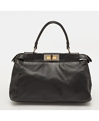Pre-Owned Fendi Peekaboo Leather Top Handle Bag