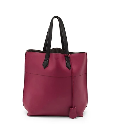 Pre-Owned Fendi All In Two-Tone Leather Shopping Tote