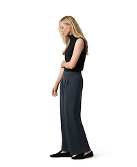 Cable & Gauge Women's Pleated Wide-Leg Pull-On Pants