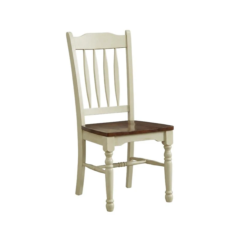 Starlight Canyon Home Merlot-Buttermilk Slatback Dining Chair Set(2) with Solid Rubberwood Construction