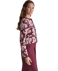 Bcbg Women's Floral Crew-Neck Cardigan